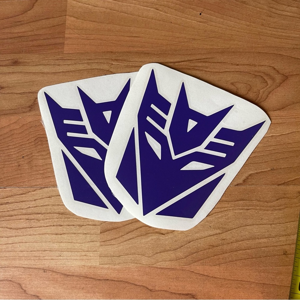 Purple Decepticon Logo Stickers 2 pieces Oracal 651 vinyl